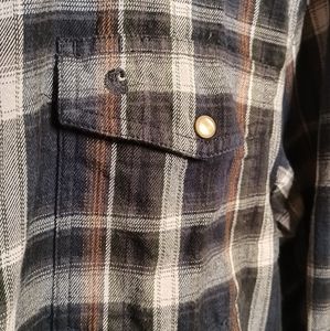 Carhartt Relaxed Fit Blue Plaid Button Up Sz L
